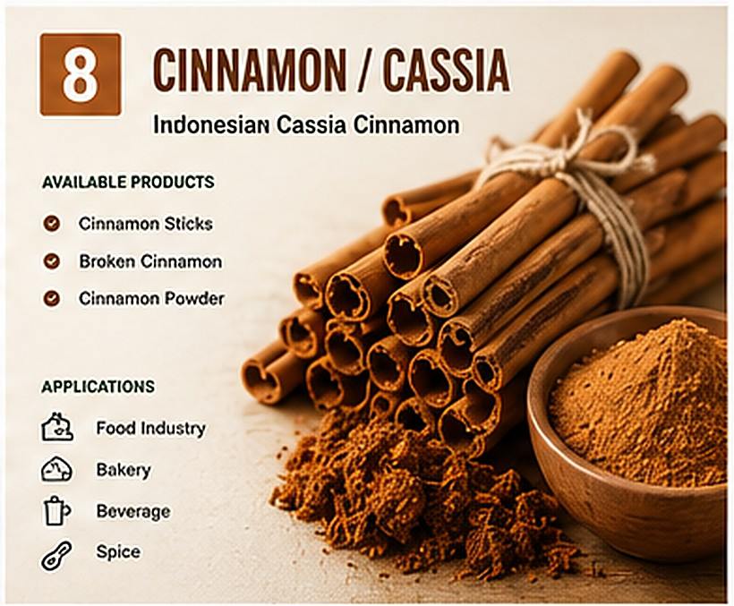 Indonesian Korintji cinnamon and cassia for export